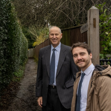 Jeremy Tuck with Ottershaw candidate Leo Davies